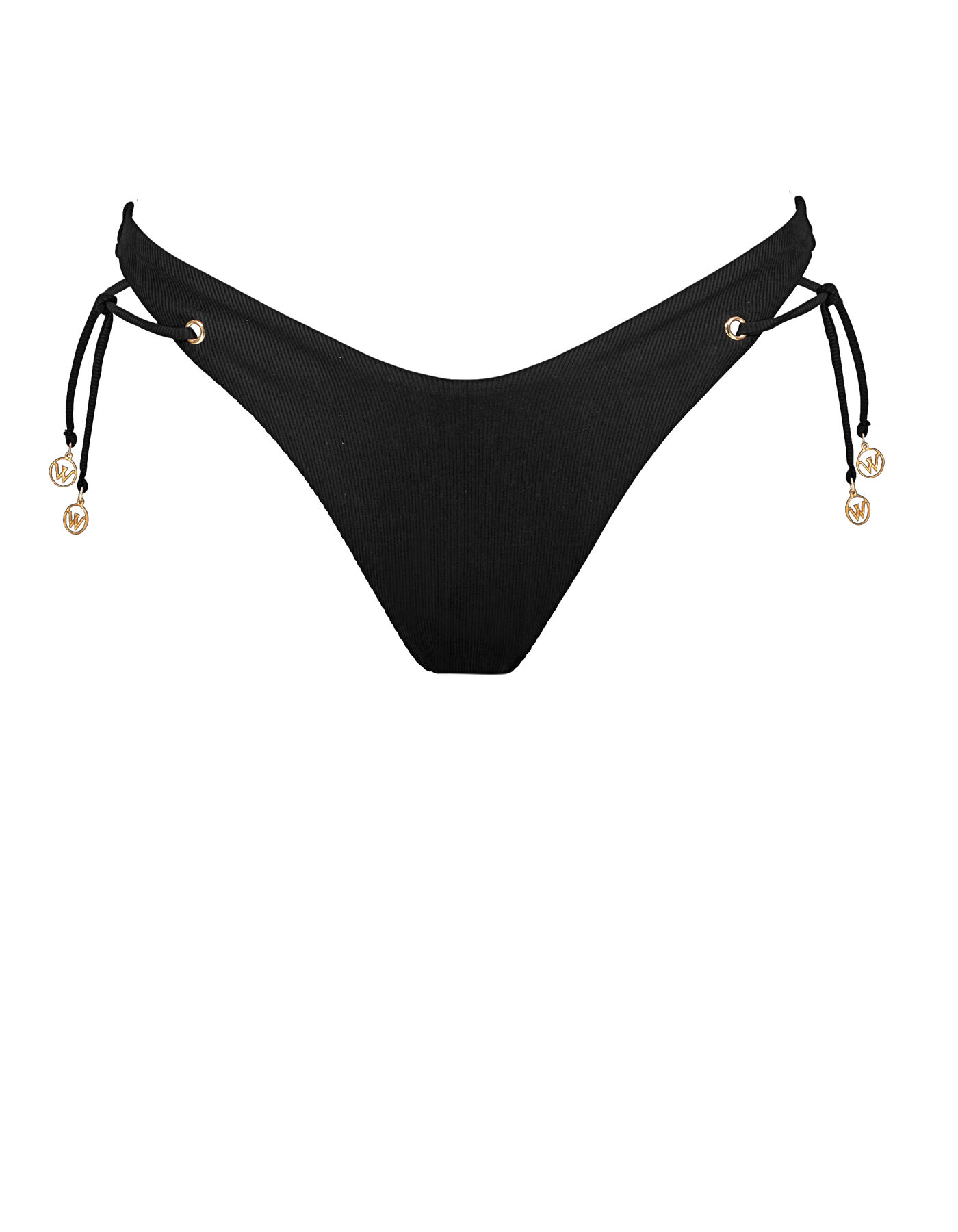 watercult SUMMER SOLIDS STRAPPED HIGHLOW BIKINI PANTS 103 deep black