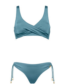 SHIMMERING SOLIDS CROSS-OVER BIKINI