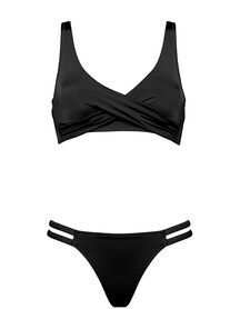 SHIMMERING SOLIDS CROSS-OVER BIKINI