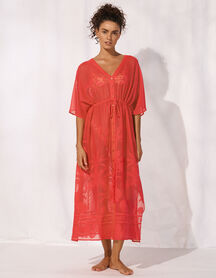 buttoned dress - 073 - coral sunset
