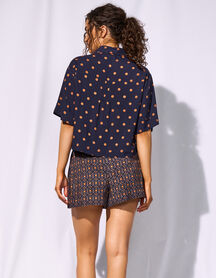 shorts - 111 - navy-amber