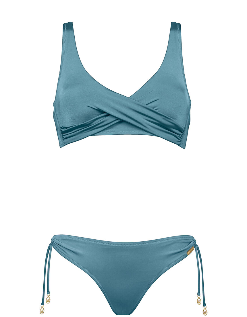 SHIMMERING SOLIDS CROSS-OVER BIKINI