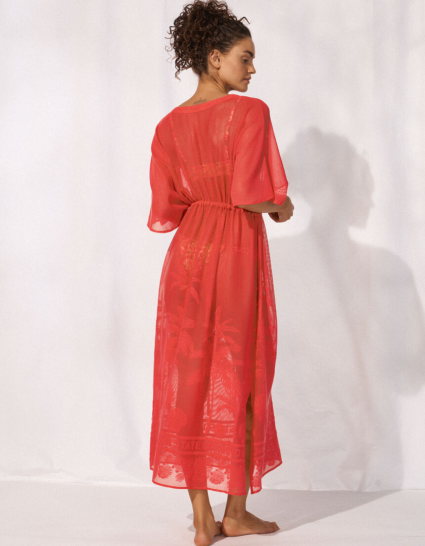 buttoned dress - 073 - coral sunset