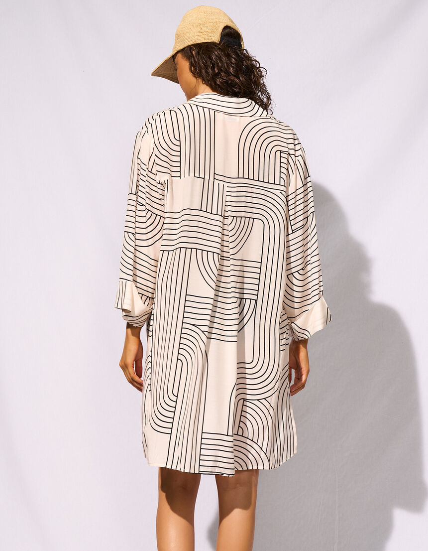 beach shirt long - 100 - tofu-black