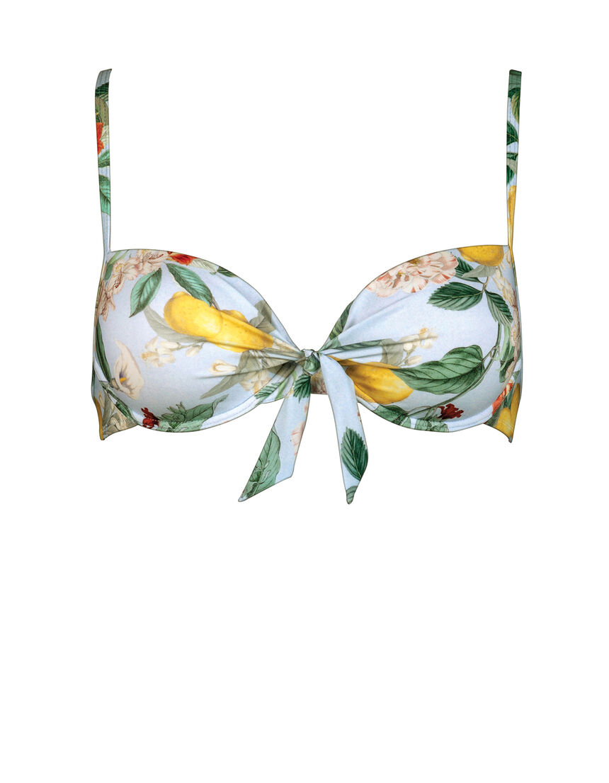 LEMON INFUSION WIRE BANDEAU BIKINI TOP - 105 - lemon blossom