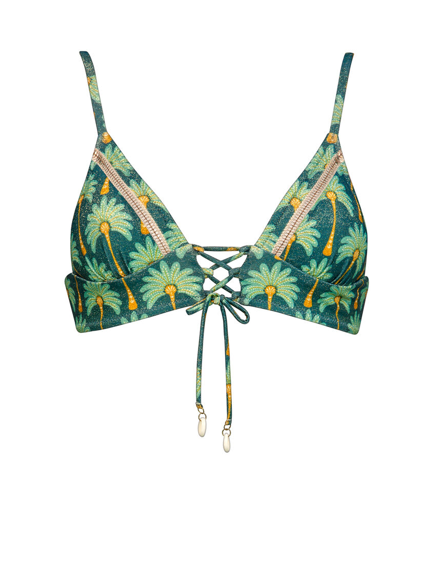 bikini top - 105 - palm glitter