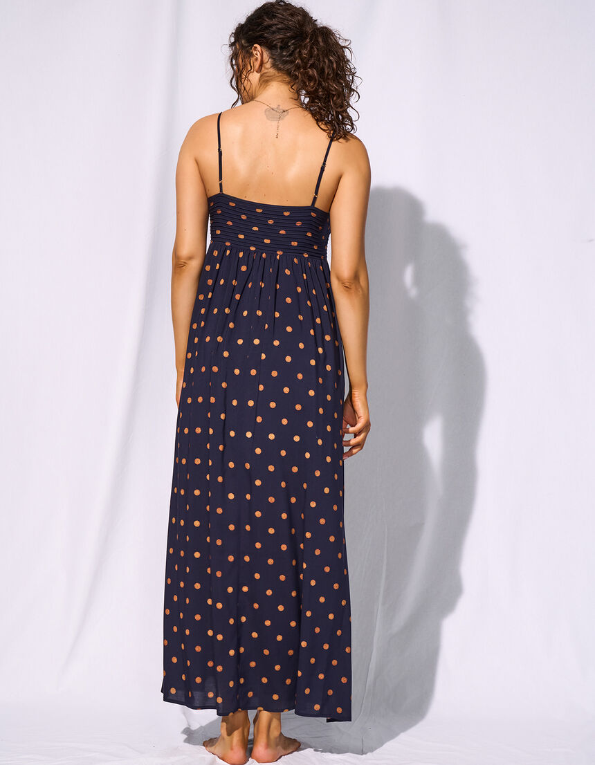 dress long flowy - 111 - navy-amber