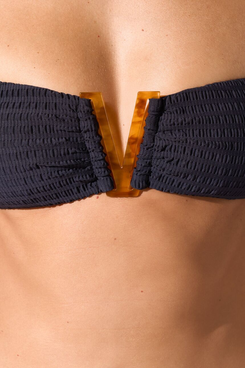 Essential Twist Bandeau Top - 151 - Soft Black