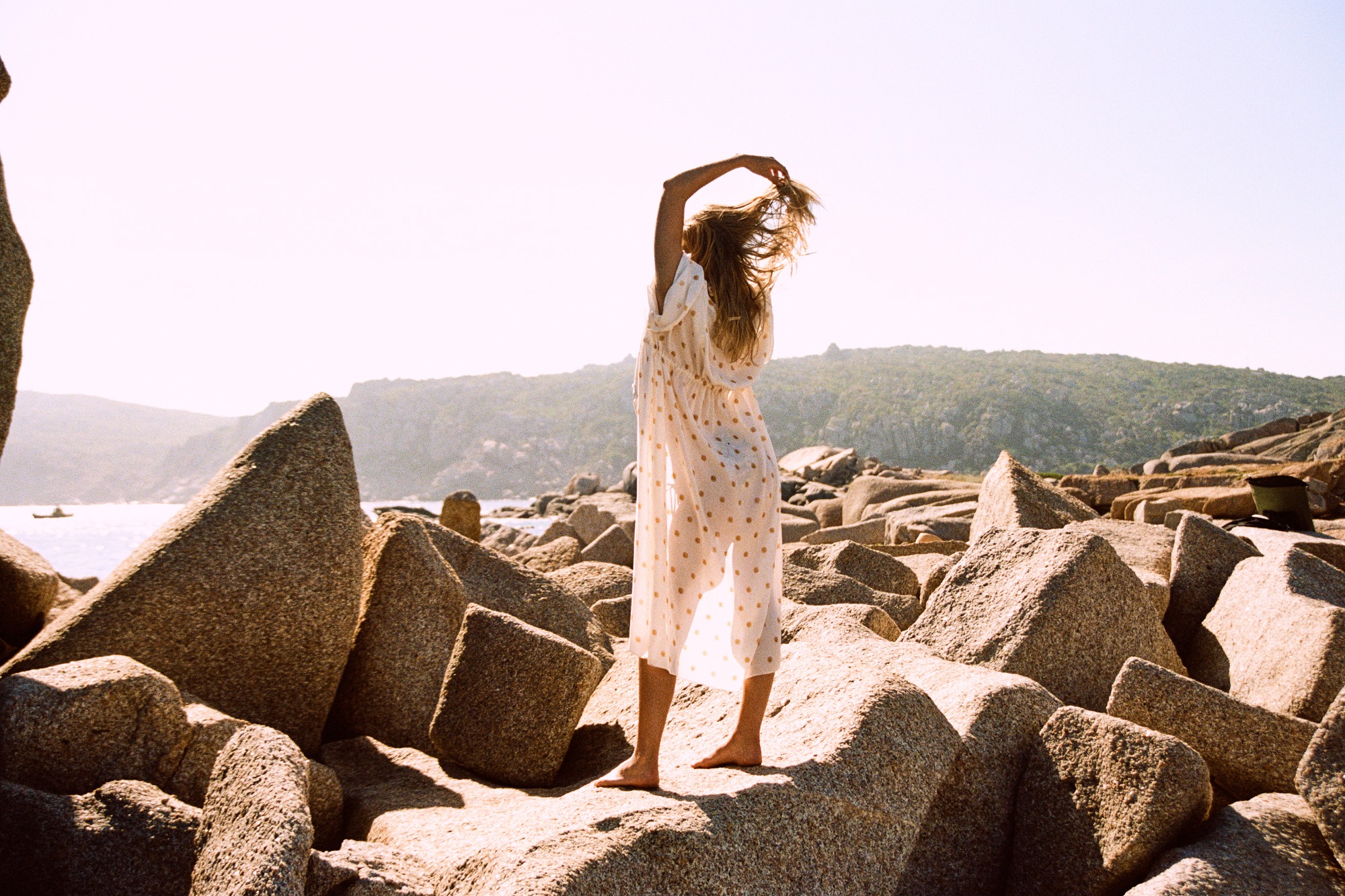 Buttoned Dress in sunny cloud by Watercult